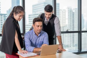 business people meeting and discuss use computer notebook